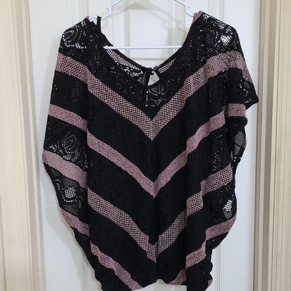 Knit Striped blouse with built-in cami size XL